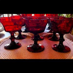 VTG Ruby Red Sherbet Glasses
